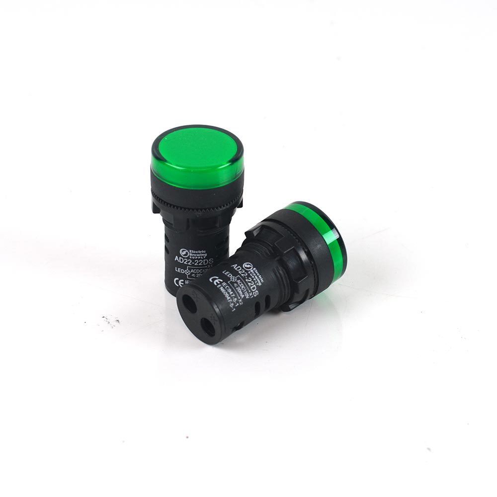 120v 22mm Pilot LED Lights green